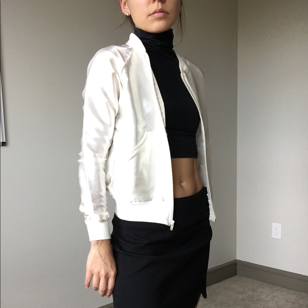 American Apparel size XXS white shiny jacket